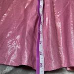Lisa Ho Pink Metallic Pleated Midi Skirt Womens 2 Pink Party Evening Wear Shiny Photo 8