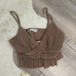 Urban Outfitters Brown Ribbed Cropped Tank Photo 0