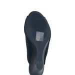 Lauren Lorraine Martha Black Wedge Heels Womens 6.5 Peep Toe Slip On Mule Photo 3