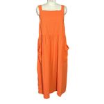 Ursa Minor Odette Orange Seersucker Sleeveless Long Dress Size XL Photo 2