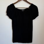 August Silk  Black Y2K Style Cap Sleeve Sweater Top Size L Photo 1