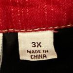 D & Co Red Denim Floral Print 3 Button Jacket. 2 Small Front Pockets Sz 3X. Photo 11