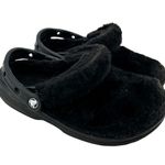 Crocs Women's Classic faux Fur Sure Clogs Roomy Fit Black slide on women size 7 Photo 1