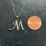 Viki Lynn Sterling Silver Initial M Necklace With Clear Crystals New Photo 7