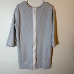 Athleta  Gray Plush Tech‎ Sweatshirt Dress Size Small Back Zip 3/4 Sleeve Pockets Photo 6