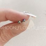 Tiny Rainbow Barbell Earrings 3mm Pink Photo 2