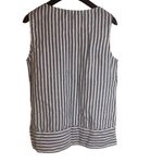 Ellen Tracy  Womens Sleeveless Striped Button Linen Nautical Top Size Medium‎ Photo 1
