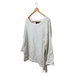 Tahari  Women's White Navy Striped Linen Boat Neck 3/4 Sleeve Top XL Photo 1