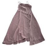 ASTR The Label Dress Womens Small Mauve Pink Gaia Satin Slip Slit Midi Formal Photo 2