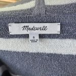 Madewell  Striped Olney Henley Hooded Sweater Sunfaded Indigo Size S Photo 6