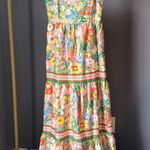 Jade Melody Tam Toe Shoulder Garden Border Tiered Maxi Dress Size XS Pink Photo 1