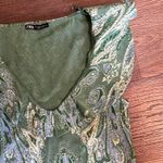 ZARA  Green Paisley Ruffled Sleeveless Crop Top Small Photo 8