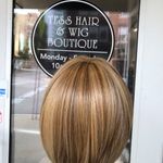 Wig blonde bob Alopecia Hairloss human hair blende Photo 5