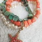 Beachy Stone Stretch Bracelet Orange Photo 1