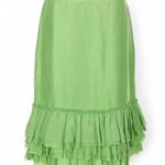 Banana Republic  Vibrant Green Vtg Silk Skirt Photo 4