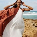 Anthropologie Let Me Be Colorblock Halter Dress Photo 5
