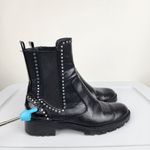 ZARA  Trafulac Studded Combat Moto Ankle Boots Black Slip On Size EU39/US 8.5 Photo 6