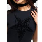 KILLSTAR Ladies UK Size XS Black Lace Trim Gothic Velvet Skater Dress Pre Loved Photo 2