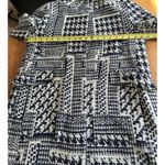 ZARA Houndstooth Patterned Coat Size L Black & White Faux Pocket Winter Peacoat Photo 7