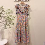 Lost + Wander  Florescence Midi Dress in Yellow Purple Floral One Size NWT Photo 1