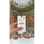 ZARA  printed top  Ruffled straight neck Crop smocked linen blend festival beach Photo 2