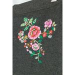 Loft Skirt Front Zip Embroidered Gray Size 4 Lined Exposed Zipper Photo 1