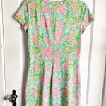 Lilly Pulitzer  Britton Flamingo Paisley Print Shirt Dress Pima Cotton Tropical S Photo 11