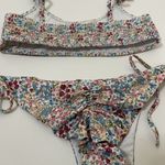 Leonisa NWOT  multi color floral cinch bralette bikini 2 piece set Medium Photo 5