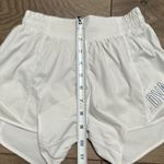 Lululemon Hotty Hot Short 4" White Running Shorts OVA Logo Size 2 Tall Photo 8