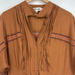 Diane Von Furstenberg  Satin Pintucked Button Front Silk Blend Romper Size 14 Photo 7