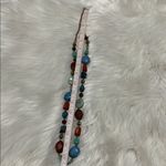 Vibrant Blue and Orange Beaded Long Necklace Photo 1