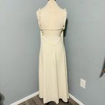 ZARA Bloggers Fav Ecru Linen Blend Bohemian Open Back Cut Out Midi Dress Sz L Photo 13