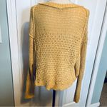Free People  Womens Size XS‎ Yellow Oversized Knit Sweater V-neck Boho *FLAWED* Photo 9
