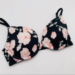PINK - Victoria's Secret  Black Floral Push Up Bra Size 32C Photo 1
