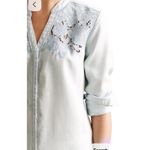 Anthropologie  Holding Horses Chambray Cutwork Embroidered Top Women Size XS Photo 2