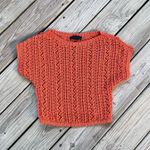 ZARA  Women's Orange Open Knit Cropped Sweater Top Size M Photo 2