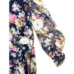 Boohoo 18 Floral Wide Sleeve Skater Dress Rose Leaf High Neck Lined Tunic Photo 1