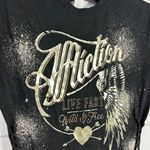 Affliction Small t shirt gold splatter spray paint Photo 4