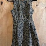 Skies Are Blue  Blue Denim Olive Green Velvet Cotton Dress Size M Photo 0