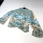 Derek Lam   Placed Print Button Up blue Shirt Size 12 Photo 6