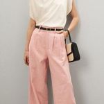 EN SAISON Dusty Pink Linen Style Front Zipper Macey Trousers Pants Size Small Photo 0