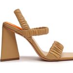 Schutz Lirah Nappa Leather Sandals Size 9 Honey Beige Photo 4