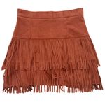 Altar'd State Faux Suede Fringe Skirt Rust Boho Western Festival A Photo 3