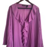Maggie Barnes  Women Ruffle Top 26/28 Purple Lagenlook‎ Career Workwear Dressy Photo 8