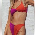 l*space L* Cardi Bikini Top & Jada High Waist Bottoms Bikini Set Berry Pimento XS Photo 1