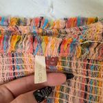 Pilcro pink rainbow multi smocked tube top Photo 9