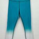 ZYIA Active Venom Ombre Metallic Light N Tight Leggings teal white sz large 8 Photo 1