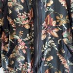 Lavon Vintage Y2K  Silk Floral Bomber Jacket Women's Size PM Med Zip Front Retro Photo 3