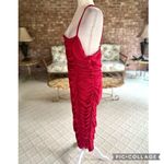 Club L London Red Ruched Bodycon Midi Dress NWT 16 Photo 6