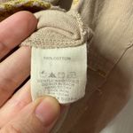 Mystree Shirt Women Size M Button Up Tan Gold Floral Embroidery Cotton Raw Seams Photo 6